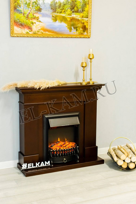 Электрокамин California standard с очагом Аspen Black с очагом Fobos FX Brass с очагом Majestic FX M Brass/Black